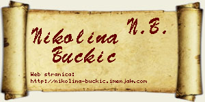 Nikolina Buckić vizit kartica